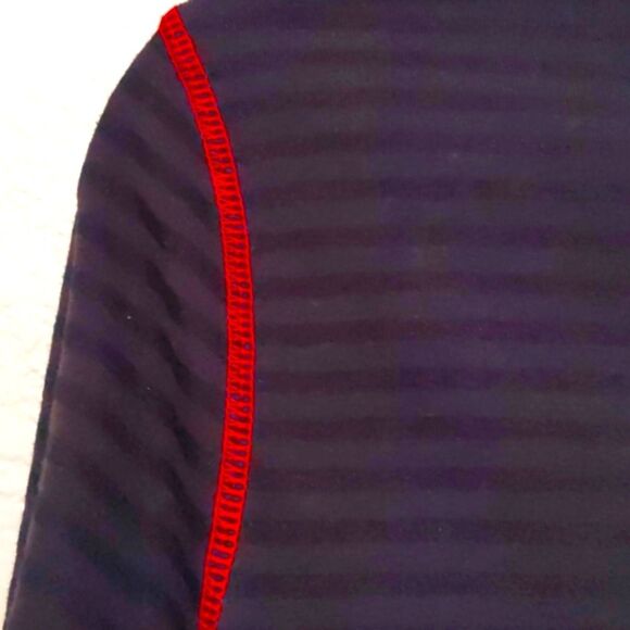 ELF on the SHELF Holiday Shirt Sparkly Black Stripe Stretch Cotton Tee Poly L - Picture 4 of 7